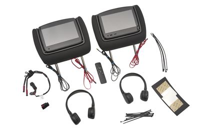 GM Rear-Seat Infotainment System with DVD Player in Jet Black Cloth with Brandy Stitching 84300003