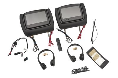 GM Rear-Seat Infotainment System with DVD Player in Jet Black Vinyl with Brandy Stitching 84300011