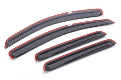 GM Front and Rear Tape-On Side Door Window Weather Deflector Set in Smoke Black 89021835