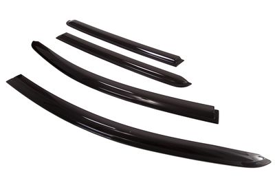 GM 96688232 Front and Rear Tape-On Side Door Window Weather Deflectors in Black