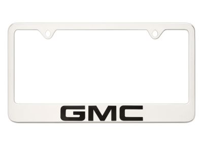19330369 GM License Plate Frame by Baron & Baron in Chrome with Black GMC Script Product Photo 2 of 7
