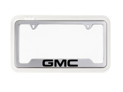 19330369 GM License Plate Frame by Baron & Baron in Chrome with Black GMC Script Product Photo 3 of 7