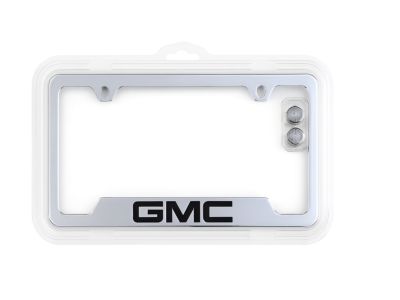 19330369 GM License Plate Frame by Baron & Baron in Chrome with Black GMC Script Product Photo 4 of 7