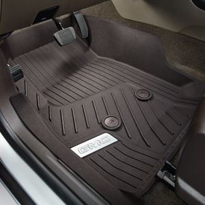 GM First-Row Premium All-Weather Floor Liners in Cocoa with Chrome GMC Logo 84128022