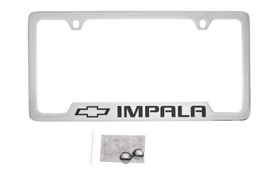 GM License Plate Frame by Baron & Baron in Chrome with Bowtie Logo and Impala Script 19330380