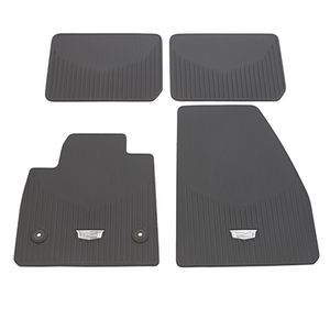 GM First- and Second-Row Premium All-Weather Floor Mats in Dark Titanium with Cadillac Logo 84605136