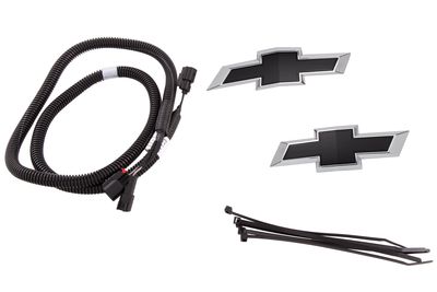 GM Front Illuminated and Rear Non-Illuminated Bowtie Emblems in Black 23393028