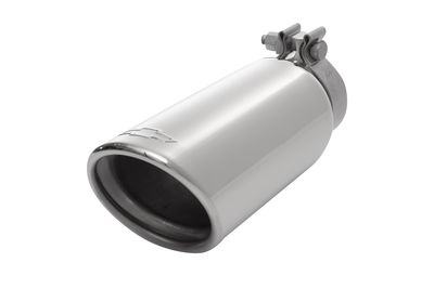 GM 4.3 and 5.3 Liter Dual-Wall Angle-Cut Exhaust Tip with Bowtie Logo 84240383