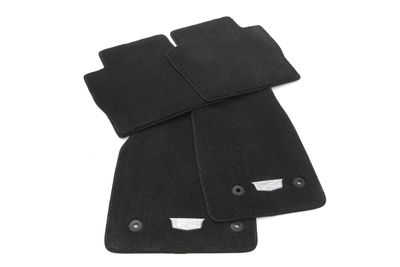 GM First- and Second-Row Premium Carpeted Floor Mats in Jet Black with Cadillac Logo 84380025