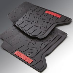 GM First-Row Premium All-Weather Mats in Jet Black with All-Terrain Script 23453023