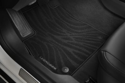 GM First-and Second-Row Premium Carpeted Floor Mats in Very Dark Atmosphere with LaCrosse Script 26668497