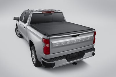 GM Short Bed Soft Roll-Up Tonneau Cover with Chevrolet Bowtie Logo 84701058