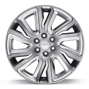 GM 22x9-Inch Aluminum 6-Split-Spoke Wheel in Midnight Silver with Chrome Inserts 84040800