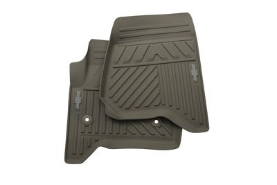 GM First-Row Premium All-Weather Floor Mats in Dune with Bowtie Logo 84039116