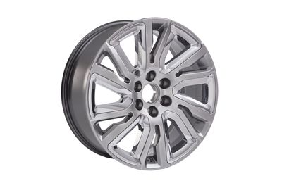 GM 22x9-Inch Aluminum 6-Split-Spoke Wheel in Midnight Silver with Chrome Inserts 84040800