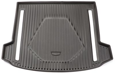 GM Premium Cargo Area Tray in Jet Black with Cadillac Logo (for vehicles with Cargo Rails) 84115991