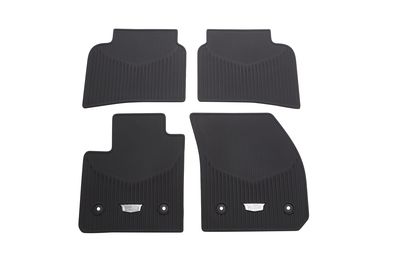 GM First-and Second-Row Premium All-Weather Floor Mats in Jet Black with Cadillac Logo 84119592