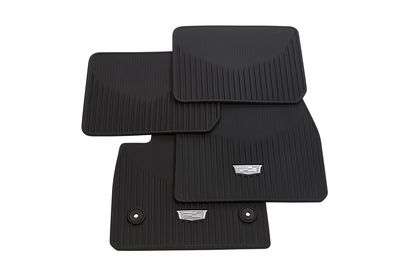 GM First-and Second-Row Premium All-Weather Floor Mats in Jet Black with Cadillac Logo 84220178