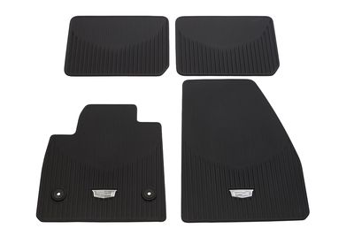 GM First-and Second-Row Premium All-Weather Floor Mats in Jet Black with Cadillac Logo 84220178