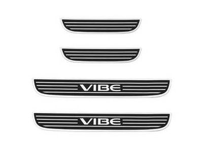 GM Door Sill Plates,Note:Black Vibe Logo,Brushed Aluminum 19172212