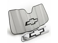 GM 22987432 Front Sunshade Package in Silver with Bowtie Logo in Black (for Vehicles with Lane Departure Warning)
