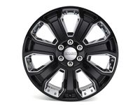GM 84340647 22 x 9-Inch Aluminum 7 Spoke Gloss Black Wheel with Chrome Inserts