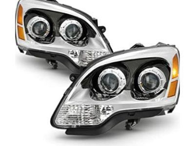Fit 07-12 GMC Acadia Black Replacement Headlights Headlamps Left+right 2007-2012