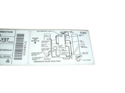 GM 10243955 Label, Vehicle Emission Control Information