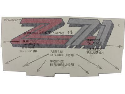 GM 15707442 Decal, Pick Up Box Side Rear Z71