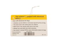 GM 15267993 Tag,Instrument Panel Airbag Warning GM 15267993 Tag,Instrument Panel Airbag Warning