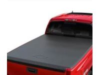 GM 22889314 Short Box Soft Roll-Up Tonneau Cover in Black with Bowtie Logo
