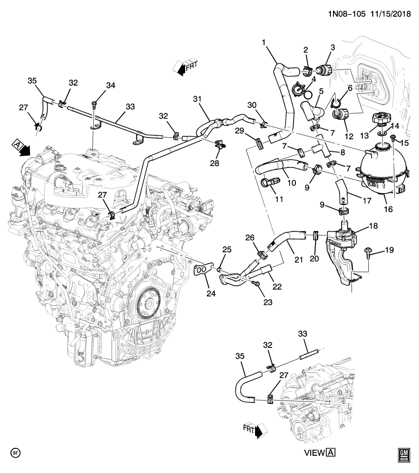GM 86547361 HOSE ASM-HTR WAT AUX PUMP
