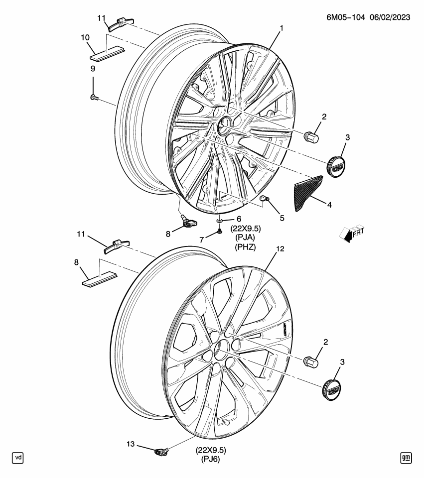 GM 85606891 WHEEL ASM-FRT & RR *AFTER MIDNIG