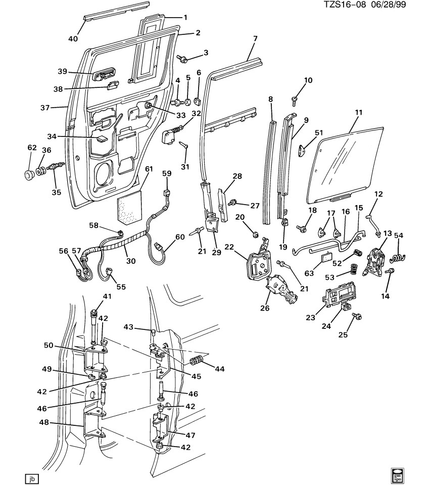 GM 15630046 Run Assembly, Rear Side Door Window