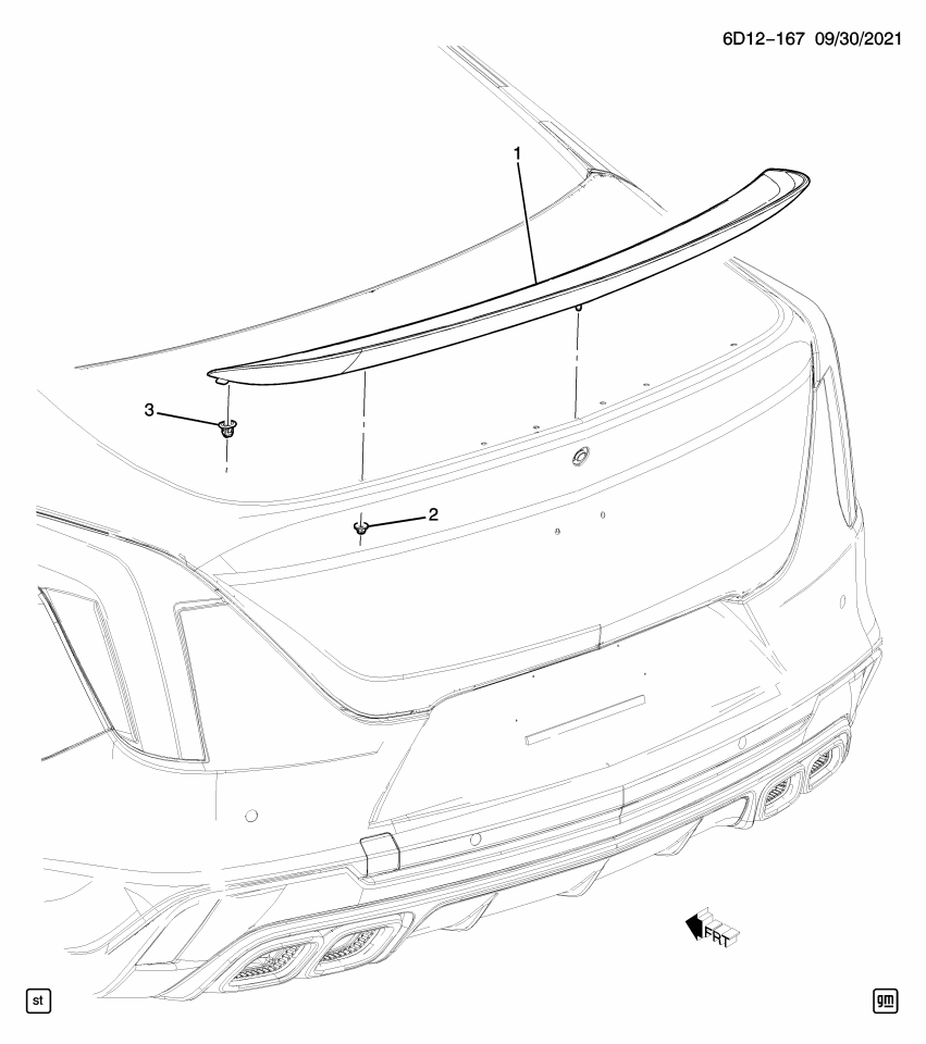 GM 42786993 Retainer, R/End Splr *White
