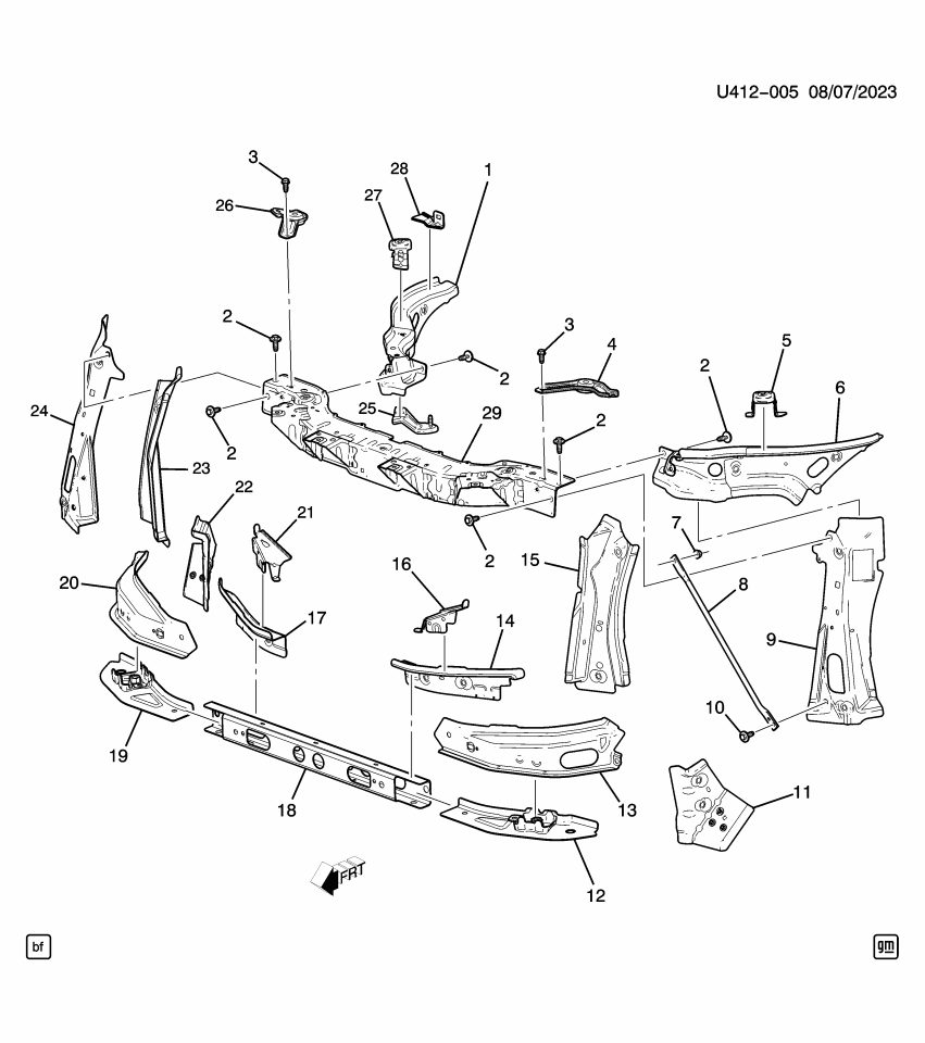 GM 84785712 SUPPORT-F/END LWR TIE BAR