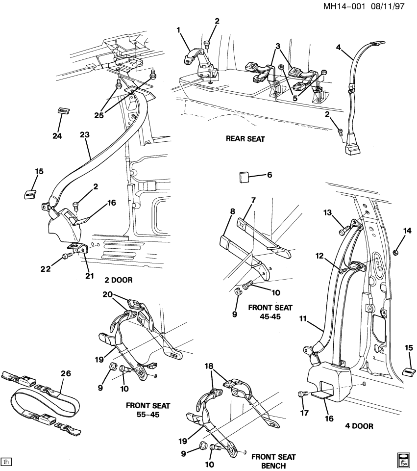 GM 20734073 NUT, Seat Belt