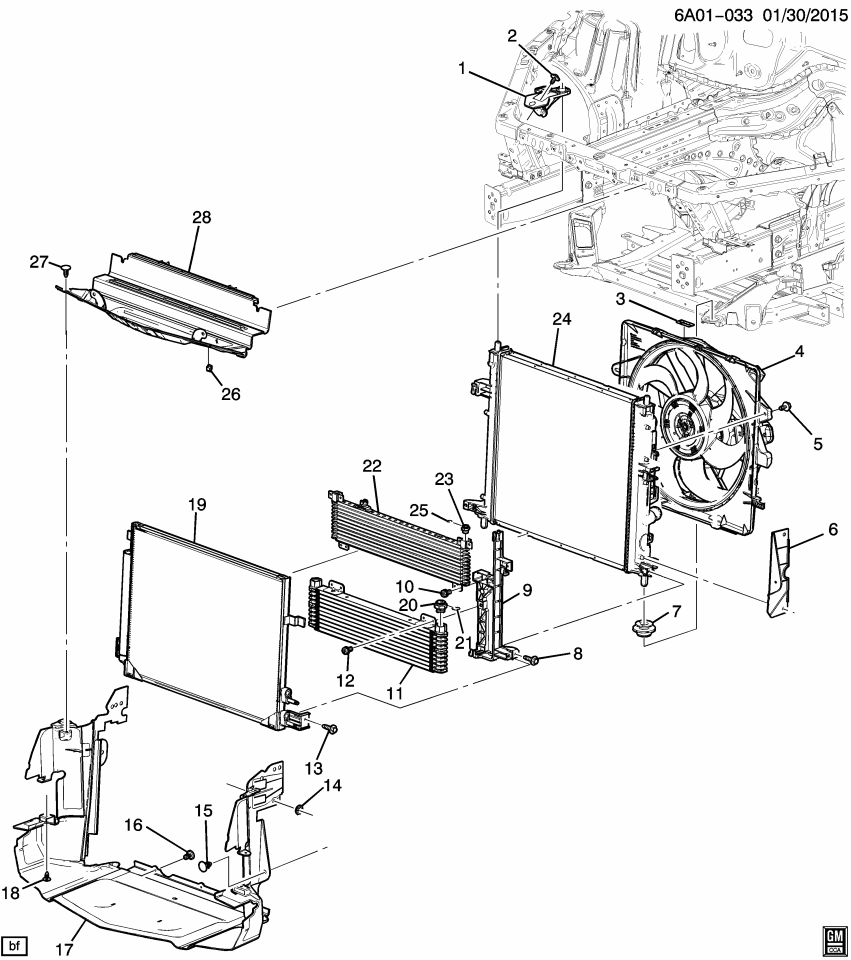GM 22982911 Bracket Assembly, Radiator Air Side Baffle