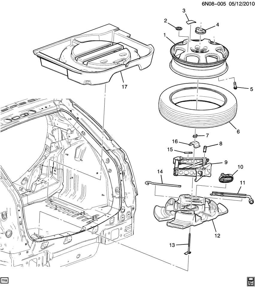 GM 19420027 TIRE KIT,SPA