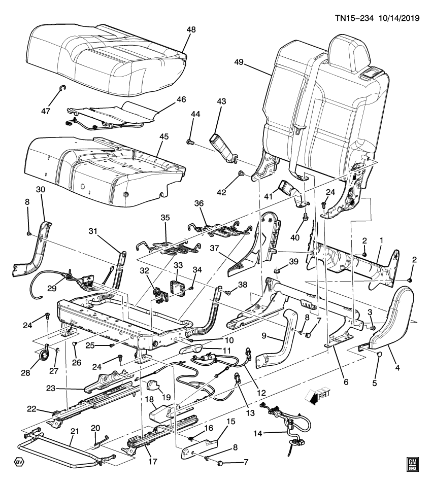 GM 84290787 Cable Assembly, R/Seat Inr Recl