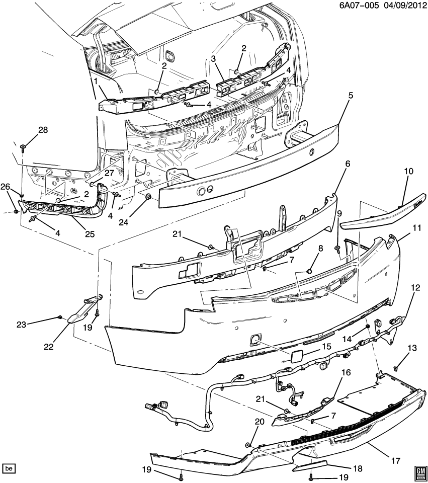 GM 23349756 Bar Assembly, Rear Bumper Imp