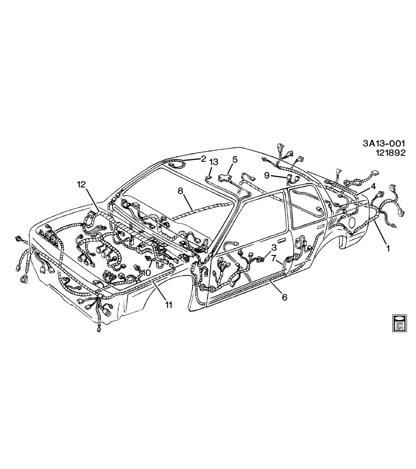 GM 12130744 HARNESS, Body Wiring