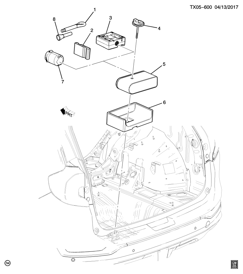 GM 84168891 Holder, Tire Air Cmpr & Tire Sealant Cnt