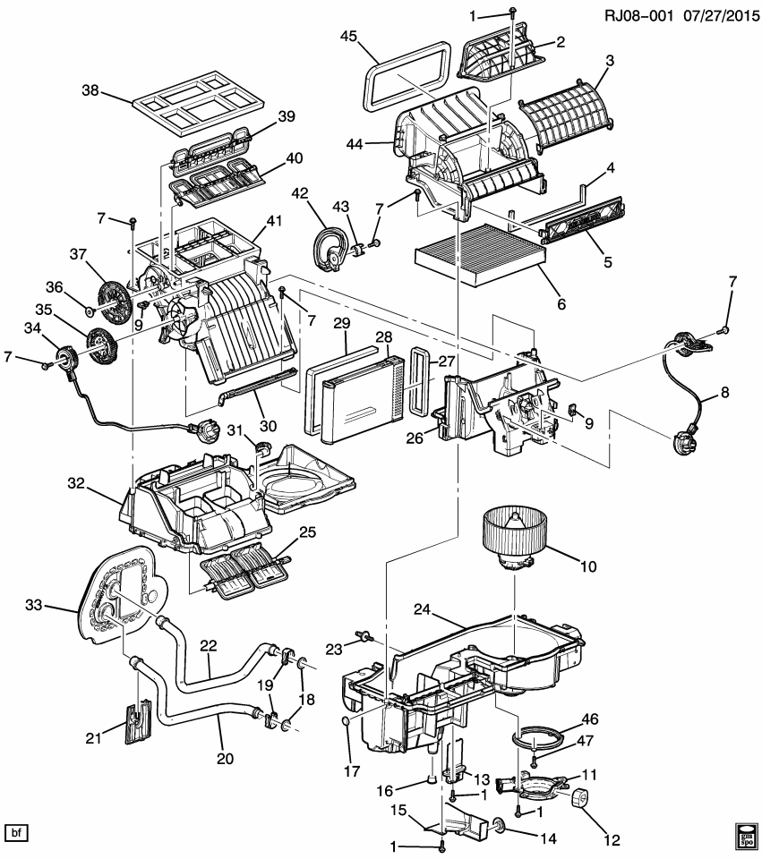 GM 95018032 Gasket Kit, Heater & A/C Evaporator & Blower Module