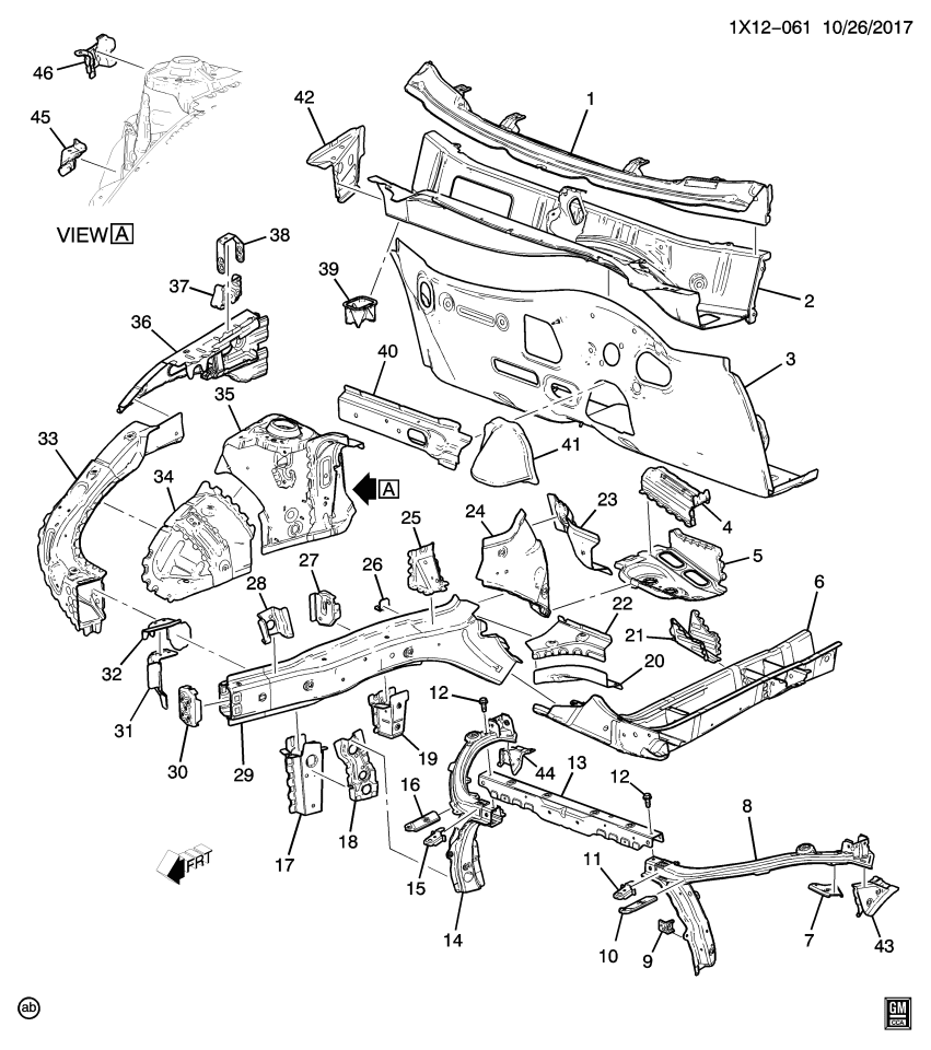 GM 84076677 Extension, Plenum Lower Panel