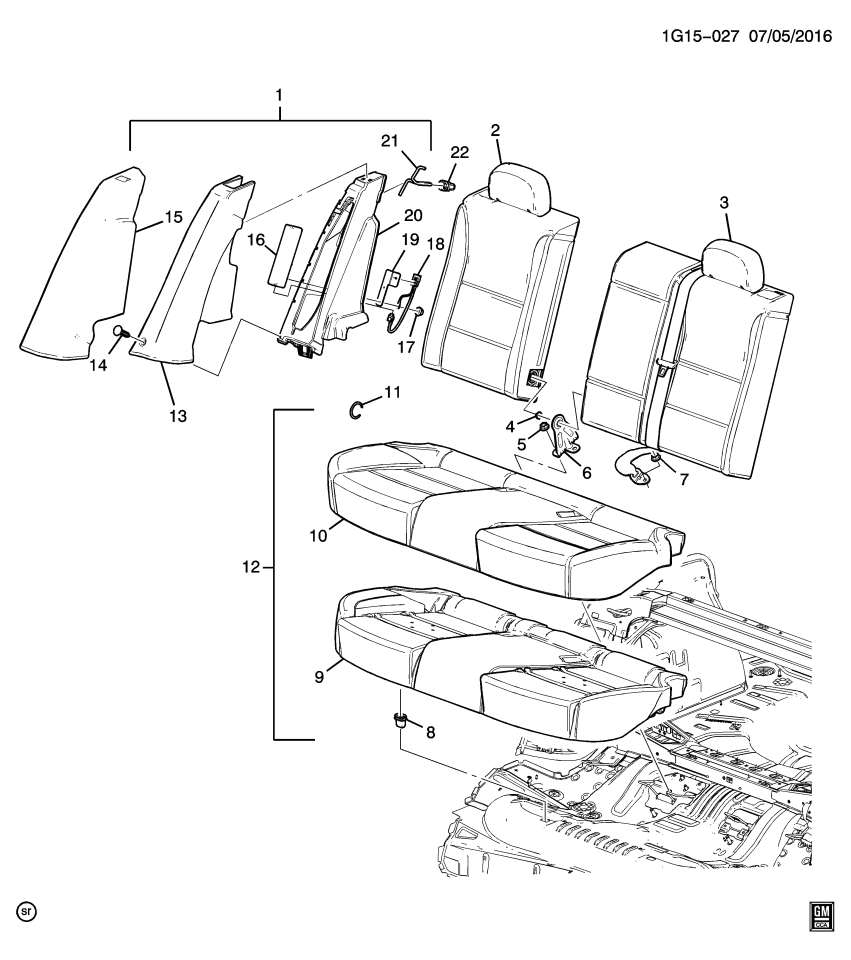GM 23411967 Bracket Assembly, Rear Seat