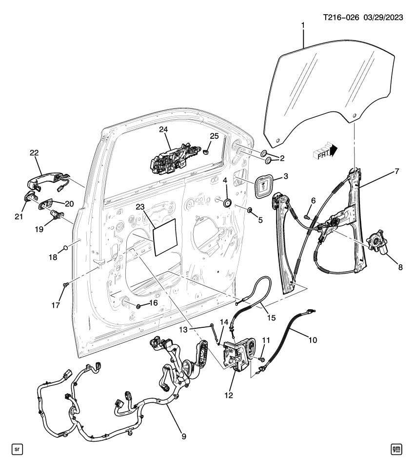 GM 86552043 REGULATOR ASM-FRT S/D WDO
