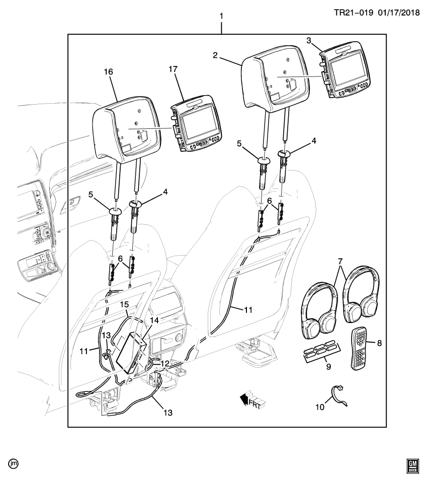GM 23140001 Display Assembly (Front Seat Head Restraint Dune)(Instal)