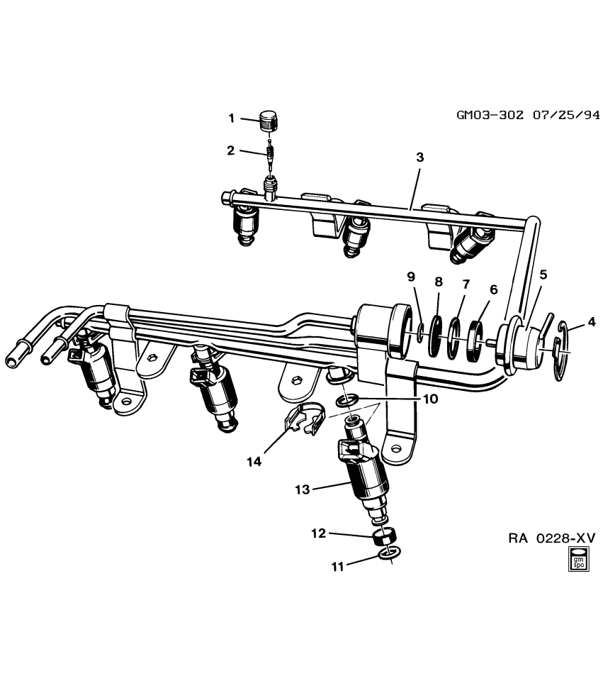 GM 12586551 Sequential Multiport Fuel Injector Assembly