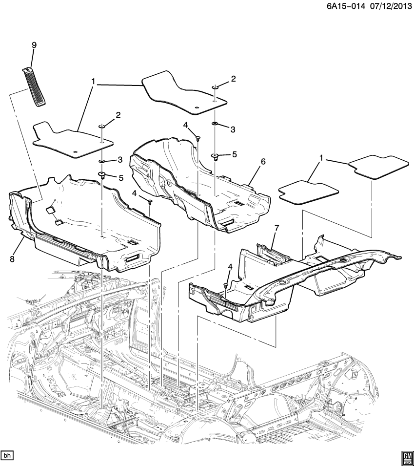 GM 84109215 Carpet Assembly, Rear Floor Panel *Black